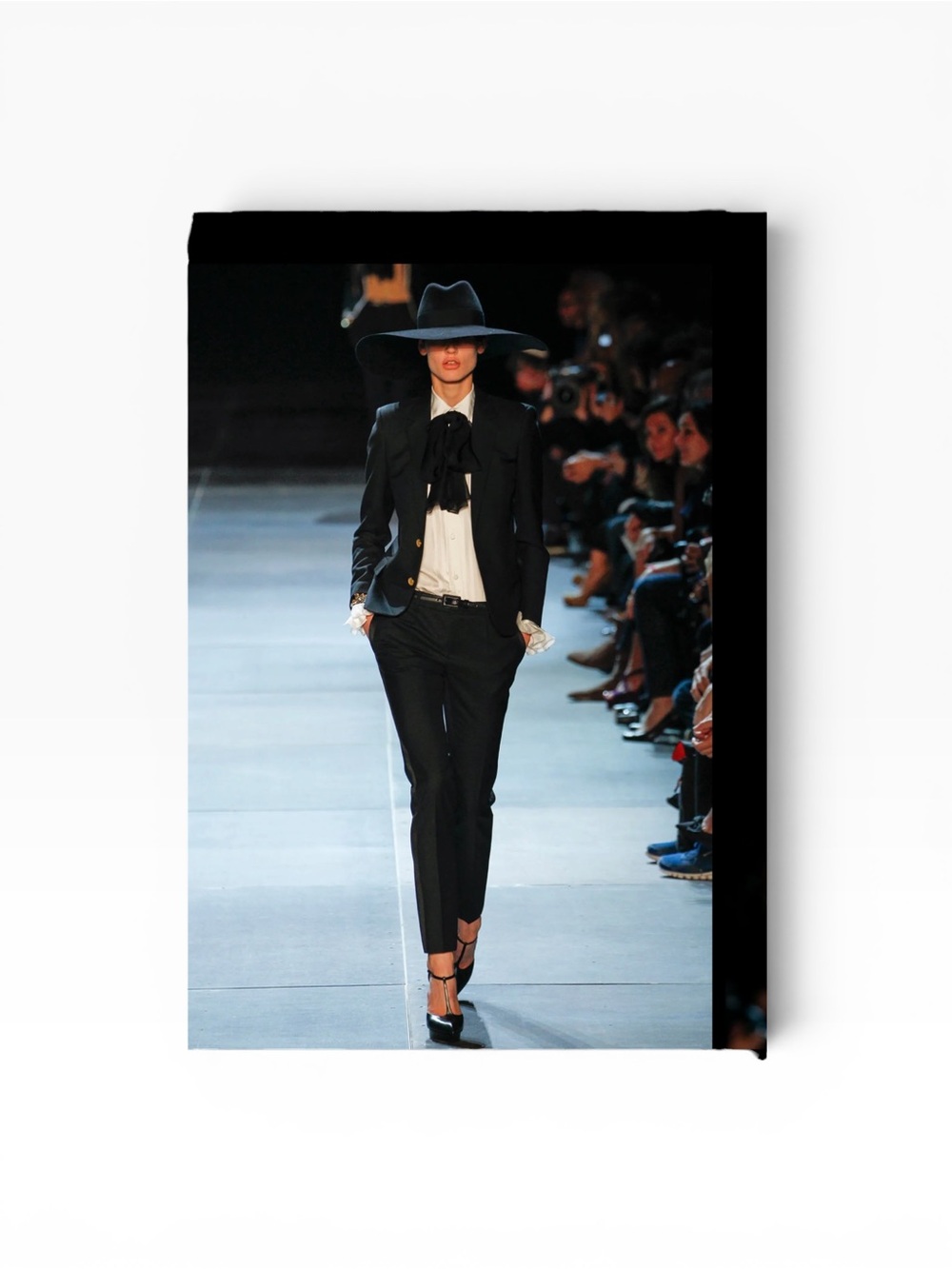 Saint Laurent Black Studded T-Strap Platform Heel - Picture 2 of 12